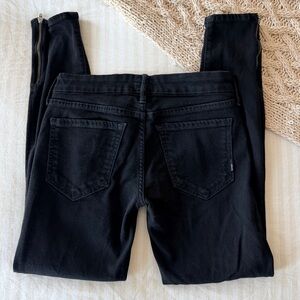 MOTHER Ankle Zip Black Jean